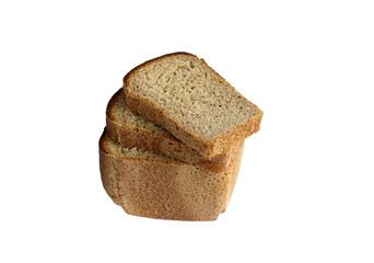 tasty and healthy bread for a healthy diet. isolated on white background 

without shadows. easy to cut for your design.