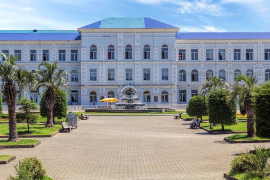 The fountain in front of the Batumi State University. Autonomous Republic of Adjara