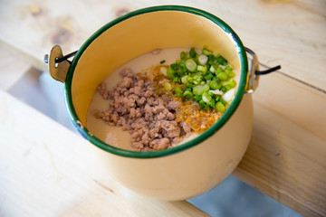 poached eggs and rice