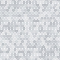 Abstract vector gray background with hexagon shapes different opacity.