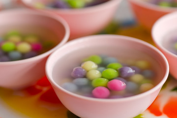 Closeup of sweetmeat ,Spring Festival Couplets and Chinese New Y