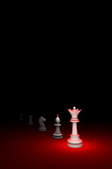 Career growth (chess metaphor). Available in high-resolution and several sizes to fit the needs of your project. 3D renderi illustration. Black background layout with free text space.