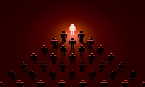 Boss (symbolic figures of people). Standing Out from the Crowd. Available in high-resolution and several sizes to fit the needs of your project. 3D rendering illustration.