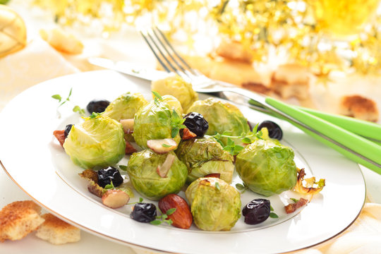 Baked Brussels sprouts.