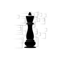 Chess King Icon on an abstract background. Vector