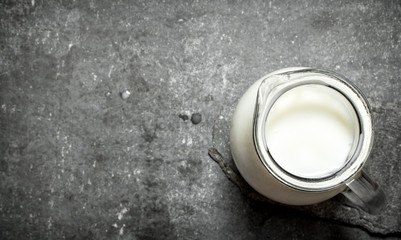 pitcher with fresh milk.