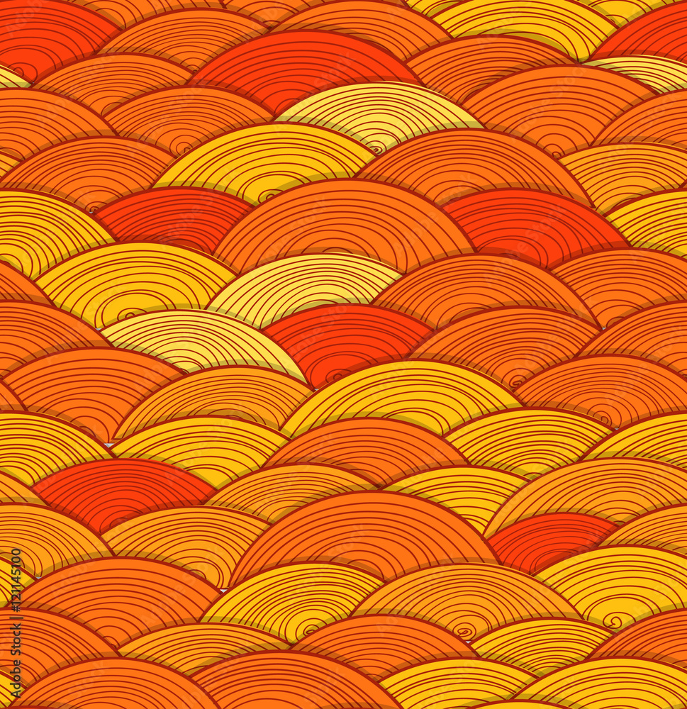 Poster abstract seamless pattern of yellow waves