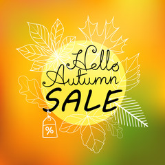 Fototapeta premium Autumn vector illustration. Fall sale banner template