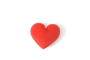A red heart on a white background