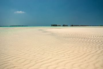 Fototapeta na wymiar Fantastic beach in Maldivian island