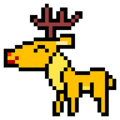 illustration design pixel art deer