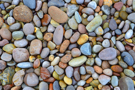 Pebbles Background, beach from Eastern Scotland, United Kingdom
