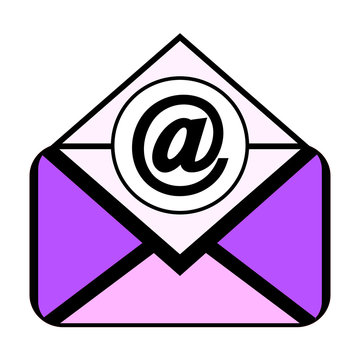 Mail symbol icon on white.