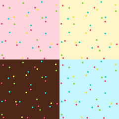 Set of sweet candy cake seamless background