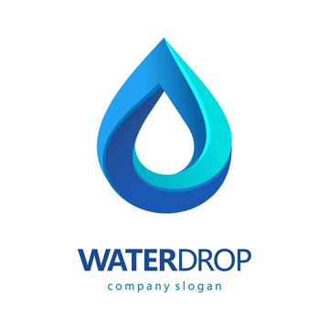 Drop Of Water Vector Logo. Clean Water, Spa