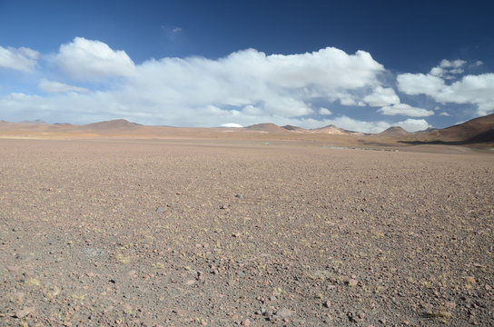 Wide empty plain Altiplano Bolivia