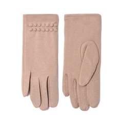 women's beige gloves isolated on white