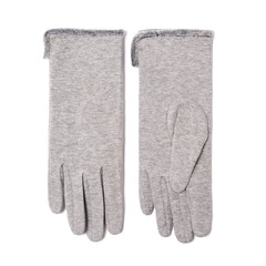 women's gray gloves isolated on white