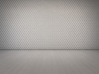wall decoration pattern in empty white room - 3d rendering