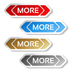 Vector read more buttons with arrows - labels on the white background