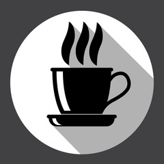 Steaming Coffee Cup Web Icon Black