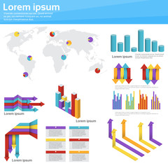 Obraz premium Graph Set Finance Diagram Infographic Icon Financial Business Chart