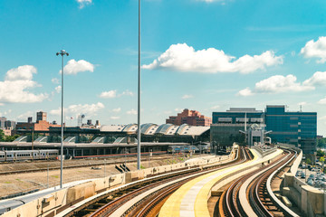 AirTrain JFK is a 3-line, 8.1 miles long elevated railway providing service to Kennedy International Airport © STUDIO MELANGE