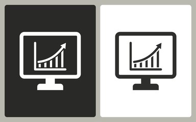Diagram screen - vector icon.