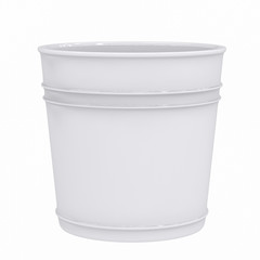3d rendering white empty pot isolated on white