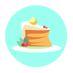 Colorful Cake Piece Sweet Dessert Food Icon
