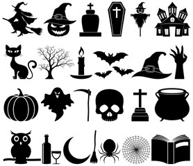 Obraz premium Halloween icons set collection