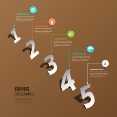 Abstract number paper infographic element.Can used for infographic,banner,presentation,chart,brochure,dynamic,chart.