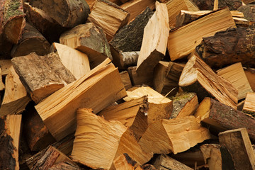 Stack of cut firewood