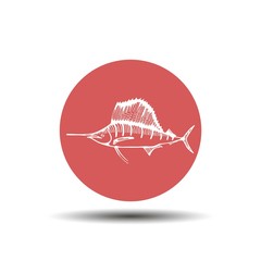 sea predatory fish icon vector