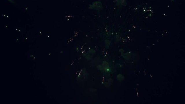 Green Color Night Fireworks