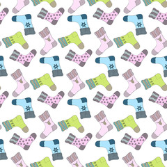 Seamless pattern with colorful socks.