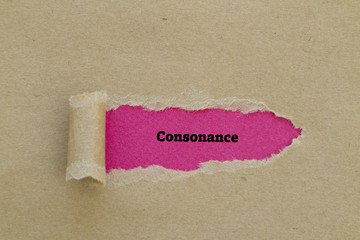 Consonance word written under torn paper.