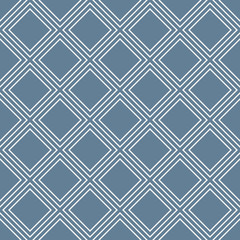 Seamless light blue simple diagonal square outline endless pattern vector