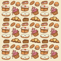 Cupcake seamless pattern