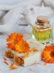 Natural handmade soap with calendula
