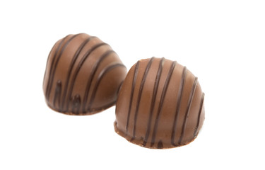 Belgian chocolate candies isolated