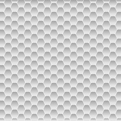 Vector abstract background with hexagon shapes and gray gradient.