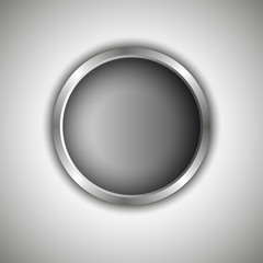 Gray round button. Vector Illustration.