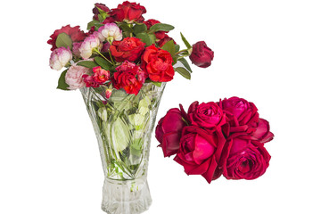 Beautiful bouquets of roses isolated on a white background