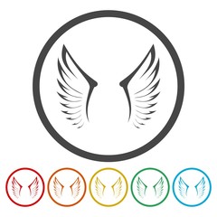 Fototapeta premium Wings logo template. Vector business icon. Eagle icon