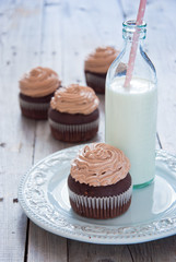 Chocolate cupcakes with Chocolate frosting