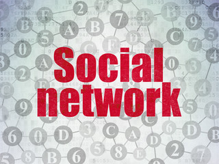 Social network concept: Social Network on Digital Data Paper background