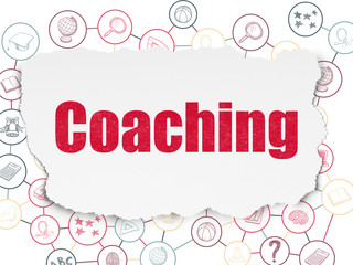 Studying concept: Coaching on Torn Paper background