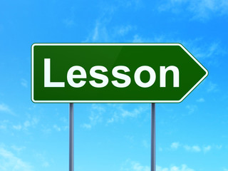 Studying concept: Lesson on road sign background