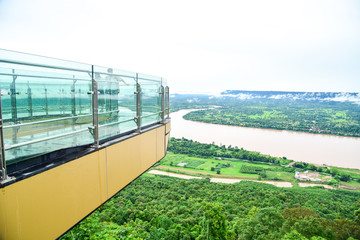 Glass-Bottomed Skywalk at Wat Pa Tak Sua in Nong Khai, Thailand
